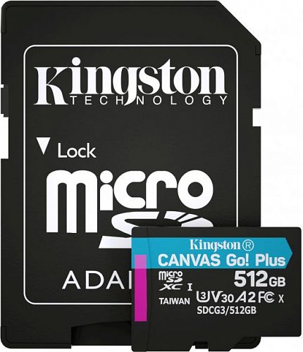 Купить Карта пам'яті KINGSTON MicroSDXC 512GB UHS-I Class 10 Canvas Select Plus R150MB/s + SD-адаптер (SDCS3/512GB) в магазине vsesvit.shop