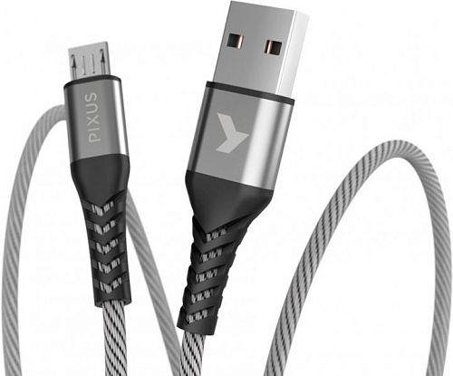 Купить Кабель Pixus Flex Micro USB Grey в магазине vsesvit.shop